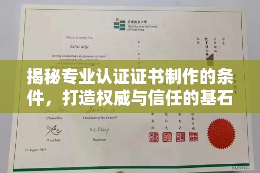 昭通揭秘专业认证证书制作的条件，打造权威与信任的基石